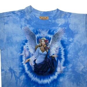 Vintage 2000s The Mountain Blue Angelic Graphic‎ Men's Shirt